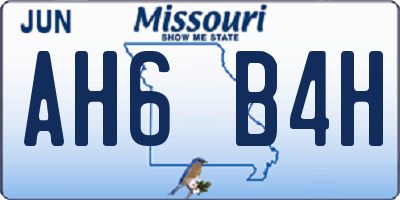 MO license plate AH6B4H