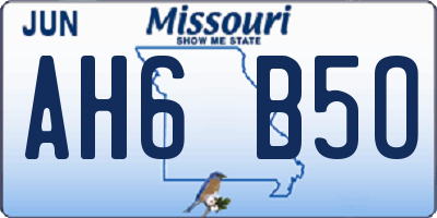MO license plate AH6B5O