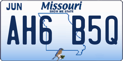 MO license plate AH6B5Q