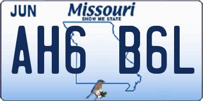 MO license plate AH6B6L