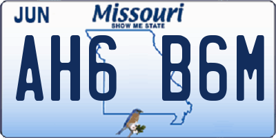 MO license plate AH6B6M
