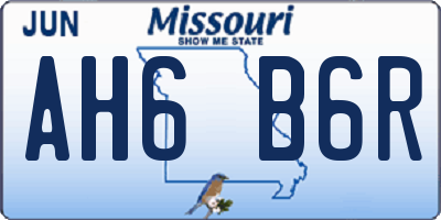 MO license plate AH6B6R