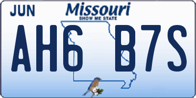 MO license plate AH6B7S