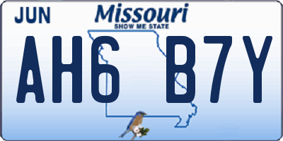 MO license plate AH6B7Y