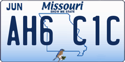 MO license plate AH6C1C