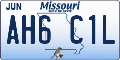 MO license plate AH6C1L