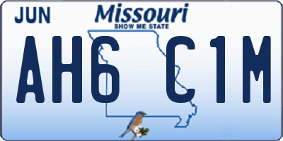 MO license plate AH6C1M