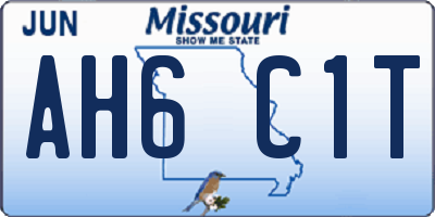 MO license plate AH6C1T