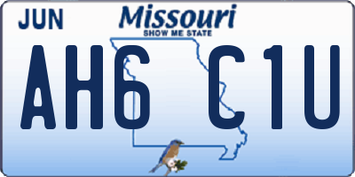 MO license plate AH6C1U