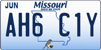 MO license plate AH6C1Y
