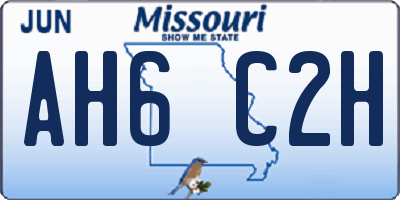 MO license plate AH6C2H