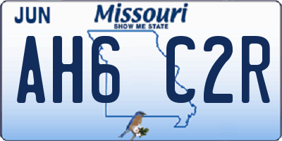 MO license plate AH6C2R
