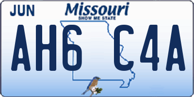 MO license plate AH6C4A