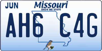 MO license plate AH6C4G