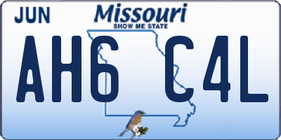 MO license plate AH6C4L