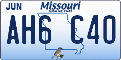 MO license plate AH6C4O