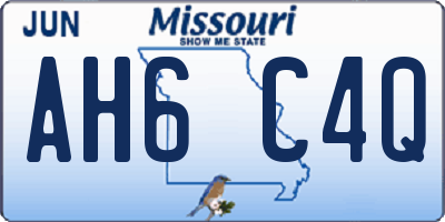 MO license plate AH6C4Q