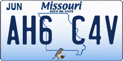 MO license plate AH6C4V