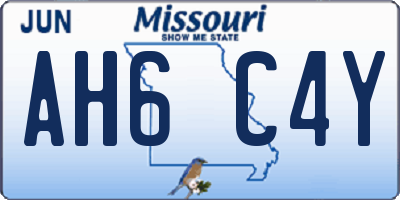 MO license plate AH6C4Y
