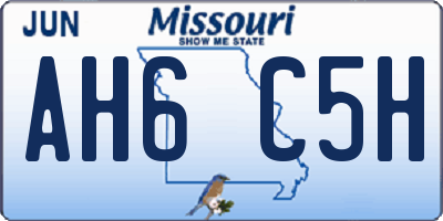 MO license plate AH6C5H