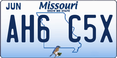 MO license plate AH6C5X