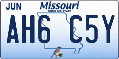 MO license plate AH6C5Y