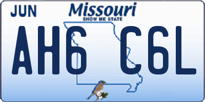 MO license plate AH6C6L