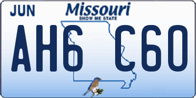 MO license plate AH6C6O