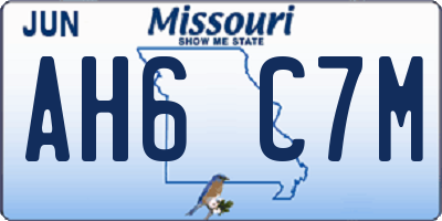 MO license plate AH6C7M