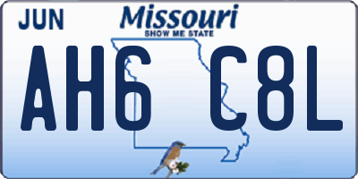 MO license plate AH6C8L