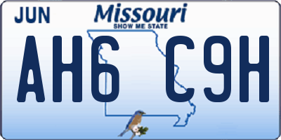 MO license plate AH6C9H