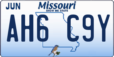 MO license plate AH6C9Y