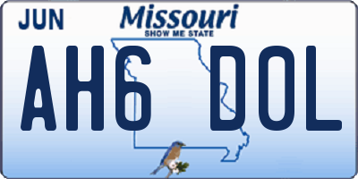 MO license plate AH6D0L