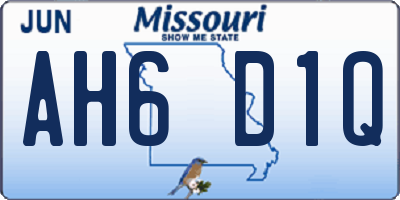 MO license plate AH6D1Q