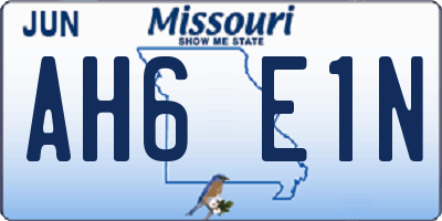 MO license plate AH6E1N