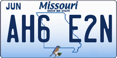 MO license plate AH6E2N