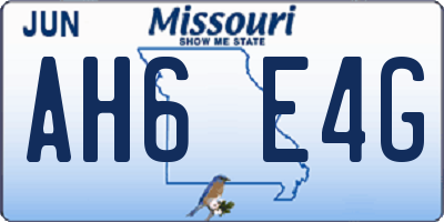 MO license plate AH6E4G