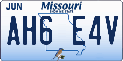 MO license plate AH6E4V