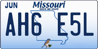 MO license plate AH6E5L