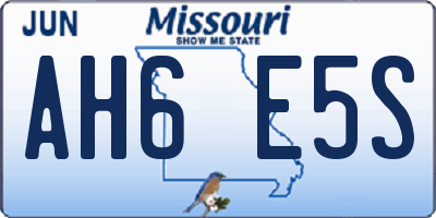 MO license plate AH6E5S