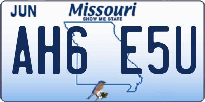 MO license plate AH6E5U