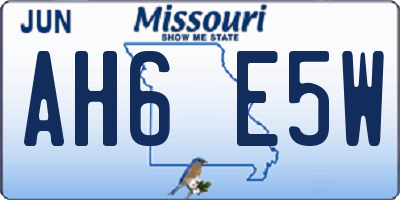 MO license plate AH6E5W