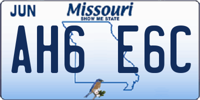 MO license plate AH6E6C