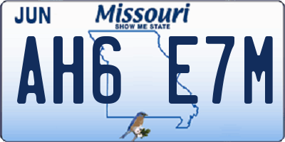 MO license plate AH6E7M