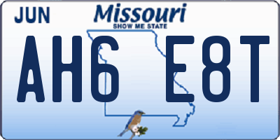 MO license plate AH6E8T