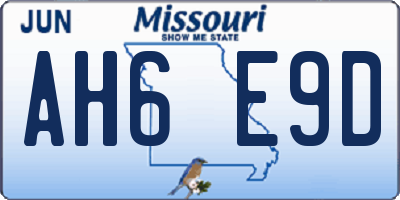 MO license plate AH6E9D