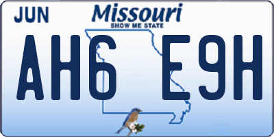 MO license plate AH6E9H