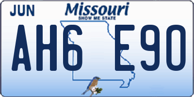 MO license plate AH6E9O