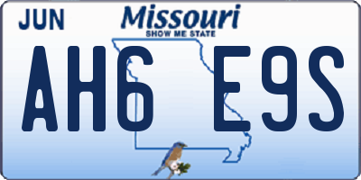 MO license plate AH6E9S