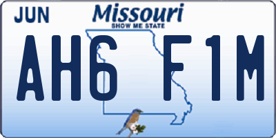 MO license plate AH6F1M